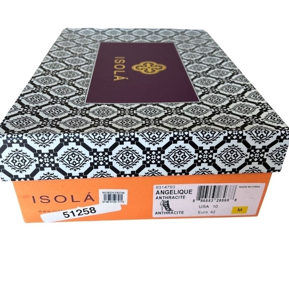 Isola "Angelique" Leather Metallic Zip Front Caged Sandal Size 10 Includes Box - Picture 6 of 10
